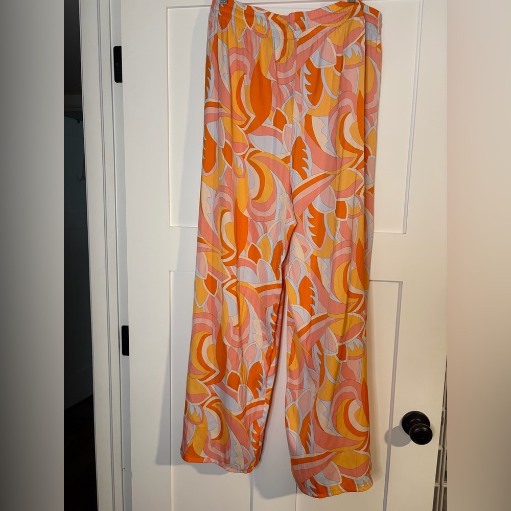 Rachel Zoe Orange and Pink Patterned Pants‎